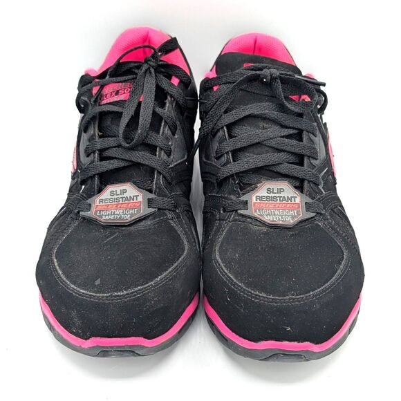 Sketchers Womens Work Synergy Black Pink Sandlot Alloy Toe Safety Shoe Size 9.5 - Picture 2 of 7